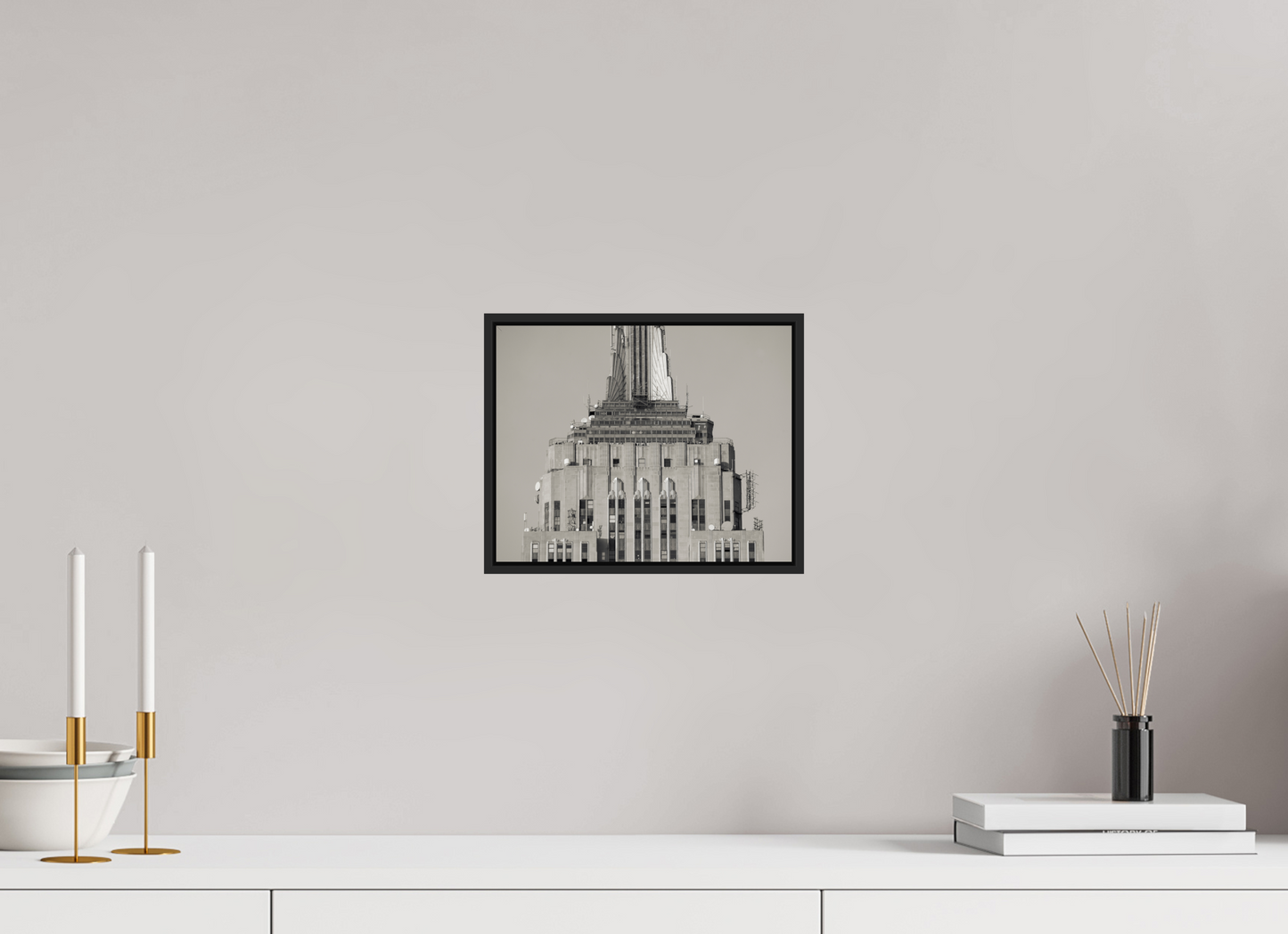 10 x 8″, Black Matte Frame, No Border Top of the Empire State Building