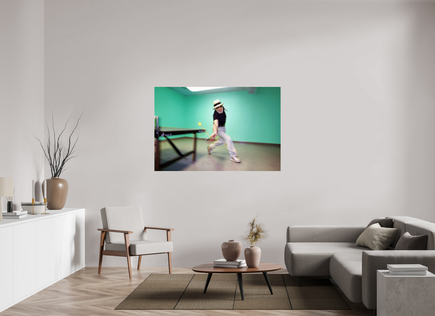 60 x 40″, Frameless Acrylic Glass Marty Reisman