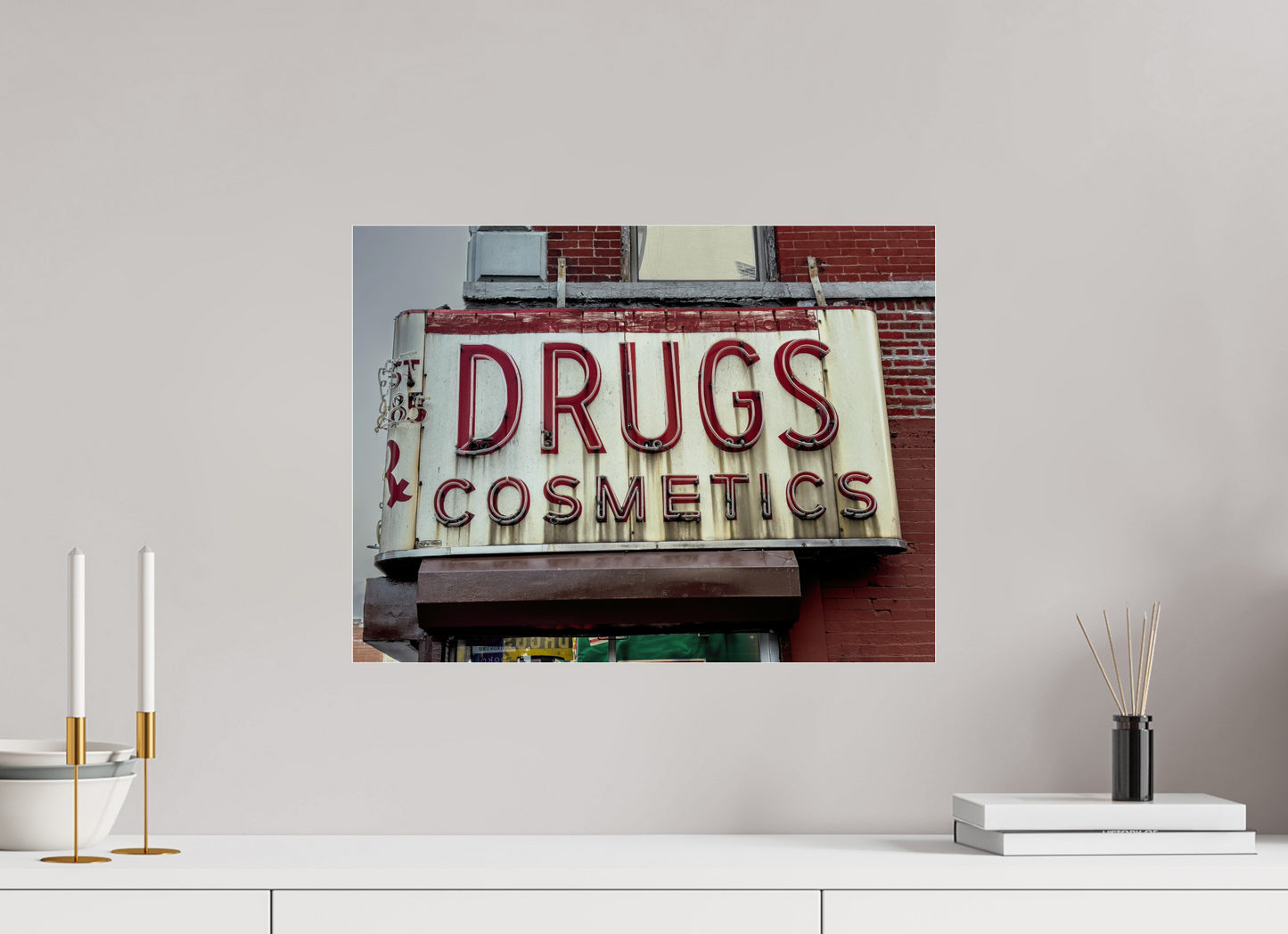 20 x 15″, Frameless Acrylic Glass Drug Cosmetics Sign