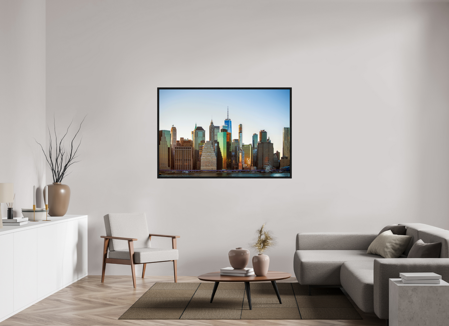 60 x 40″, Floater Frame Lower Manhattan