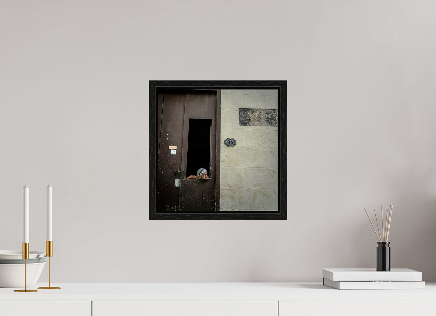 12 x 12.2″, Floater Frame Cuban Woman