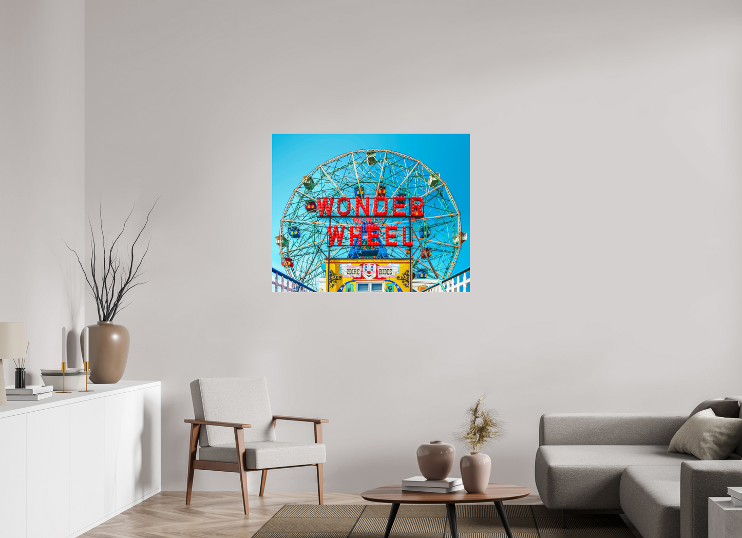 43.7 x 35″, Frameless Acrylic Glass Wonder Wheel