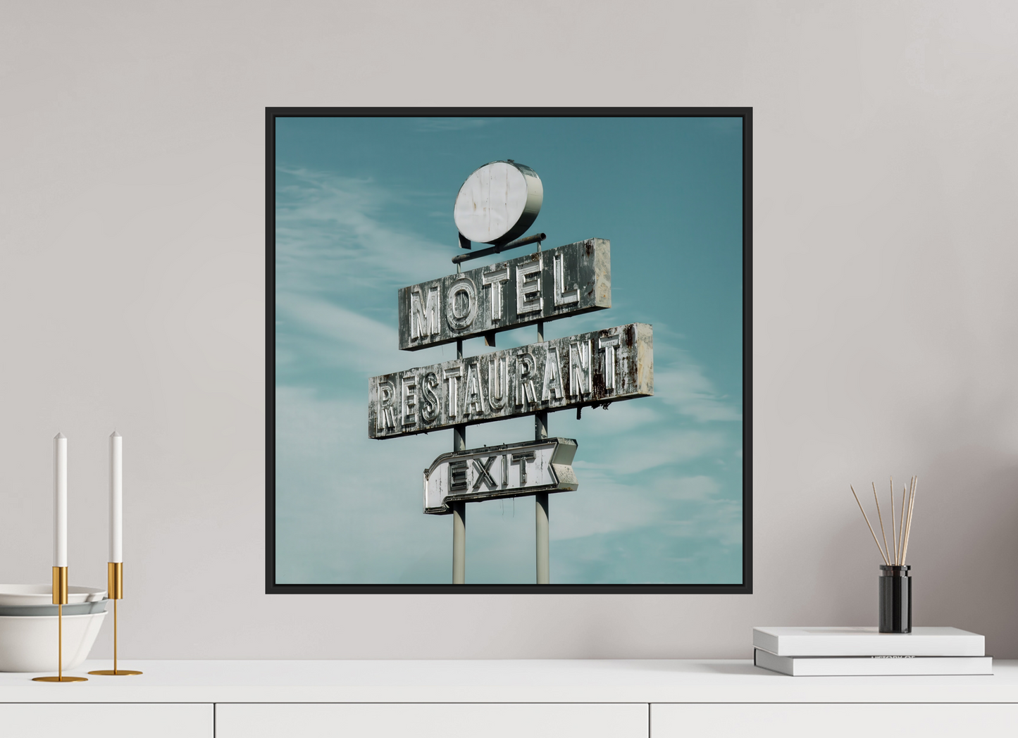 Motel Restaurant Exit Sign