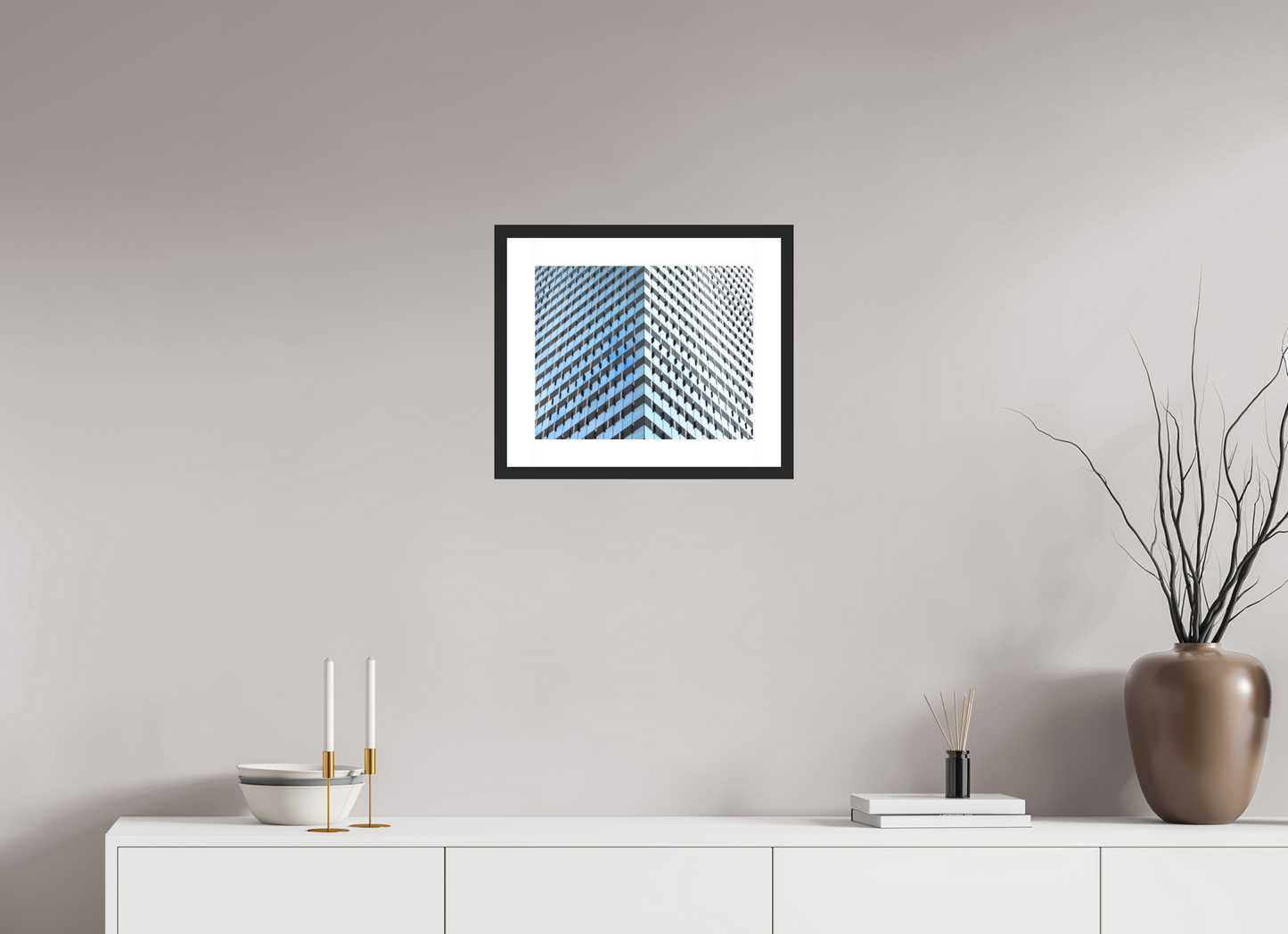 15 x 12″, Solid 0.8" Black Wood Frame With 2" Natural White Passe-Partout with Museum Glass Glass Facade