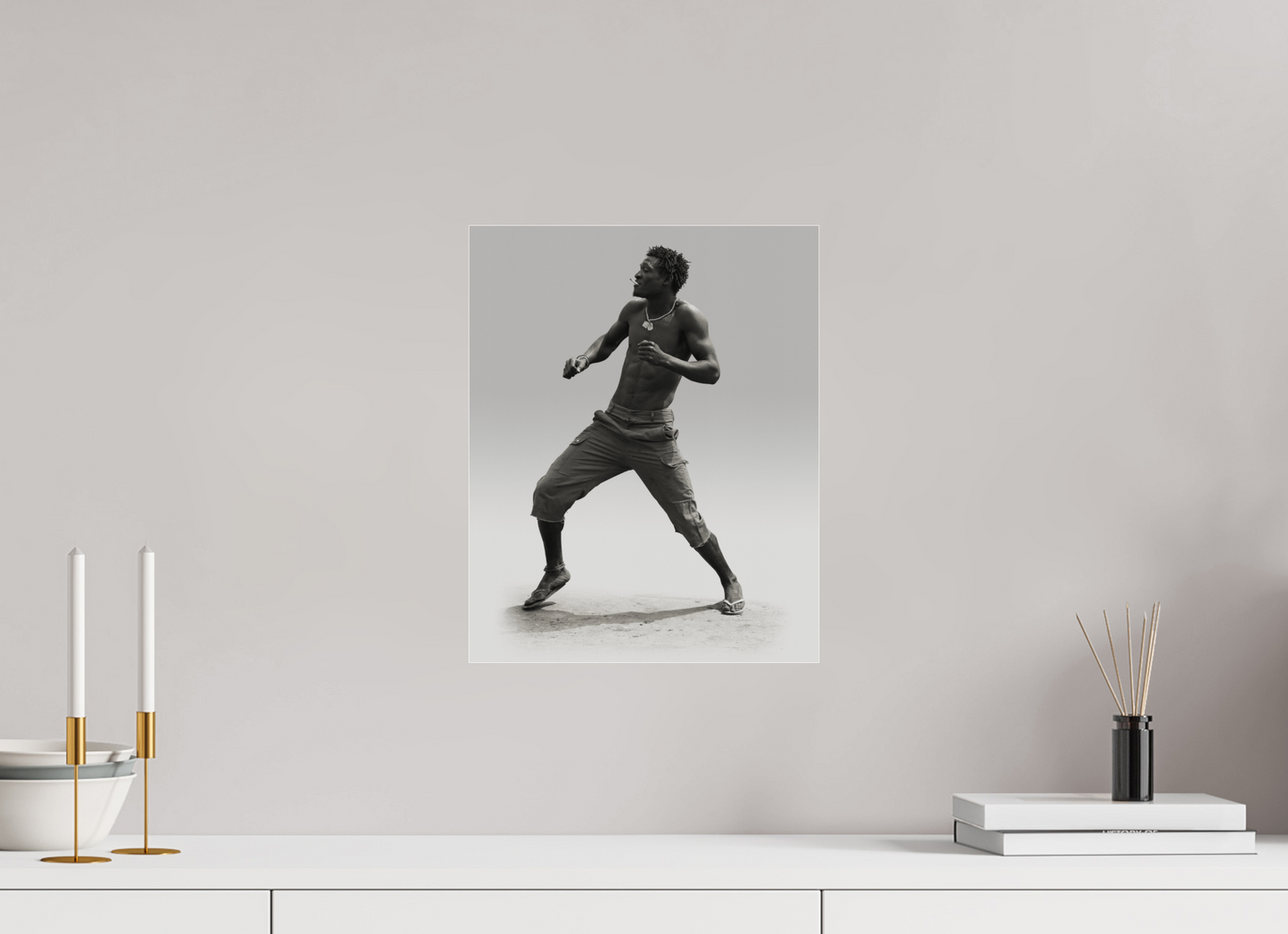 12 x 15″, Frameless Acrylic Glass Angolan Man Dancing