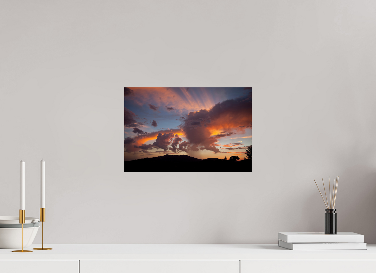 15 x 10″, Frameless Acrylic Glass Sunset with Clouds