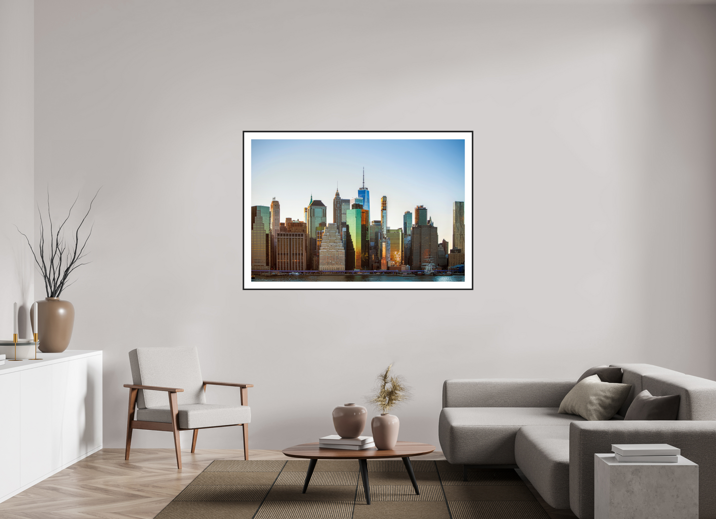 60 x 40″, Black Matte Frame Lower Manhattan