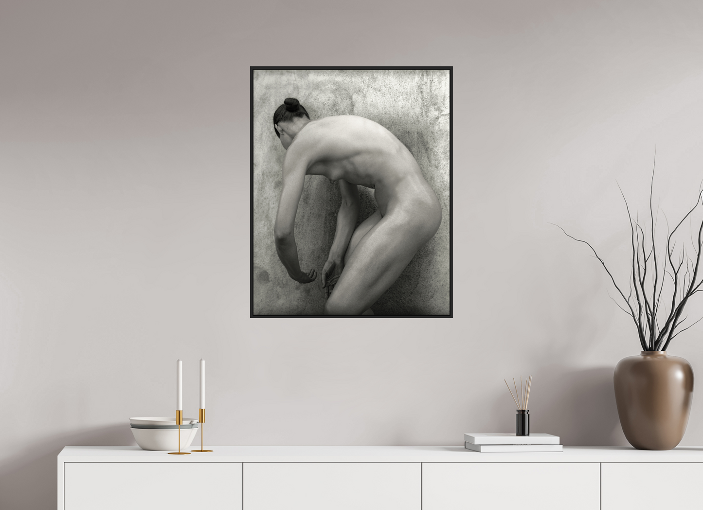 24 x 30″, Black Matte Frame, No Border Nude 60