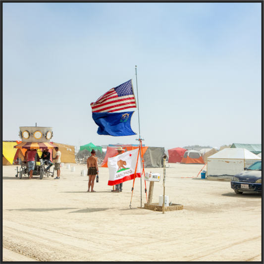 Burning Man - Woman with Flags