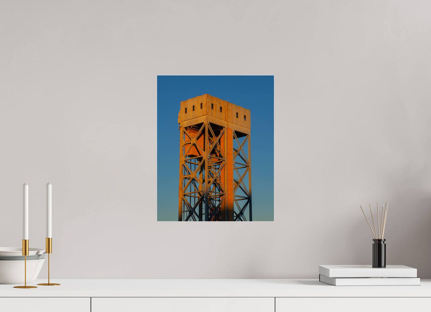 12 x 15″, Frameless Acrylic Glass Rusty Work Building