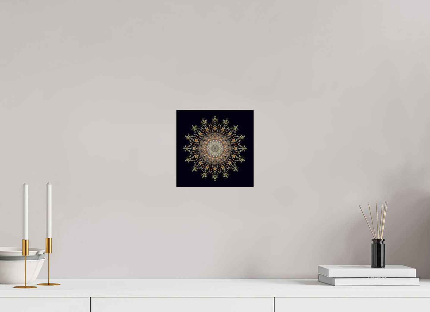 8 x 8″, Frameless Acrylic Glass Water Mandala No. 4092