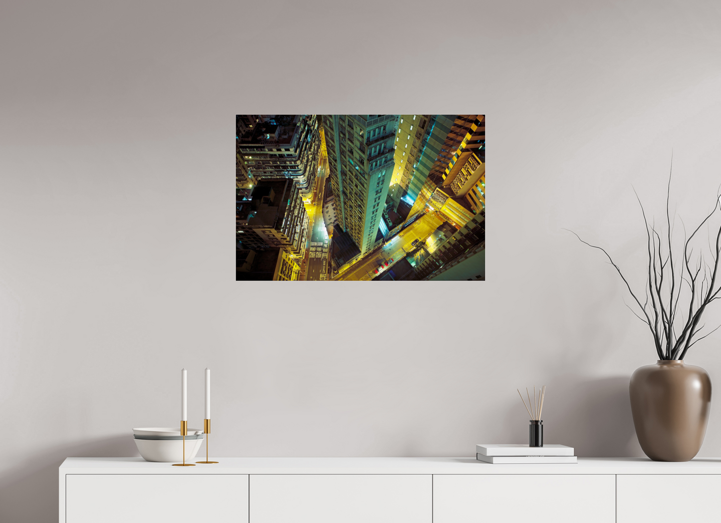 30 x 20″, Frameless Acrylic Glass Downtown Hong Kong