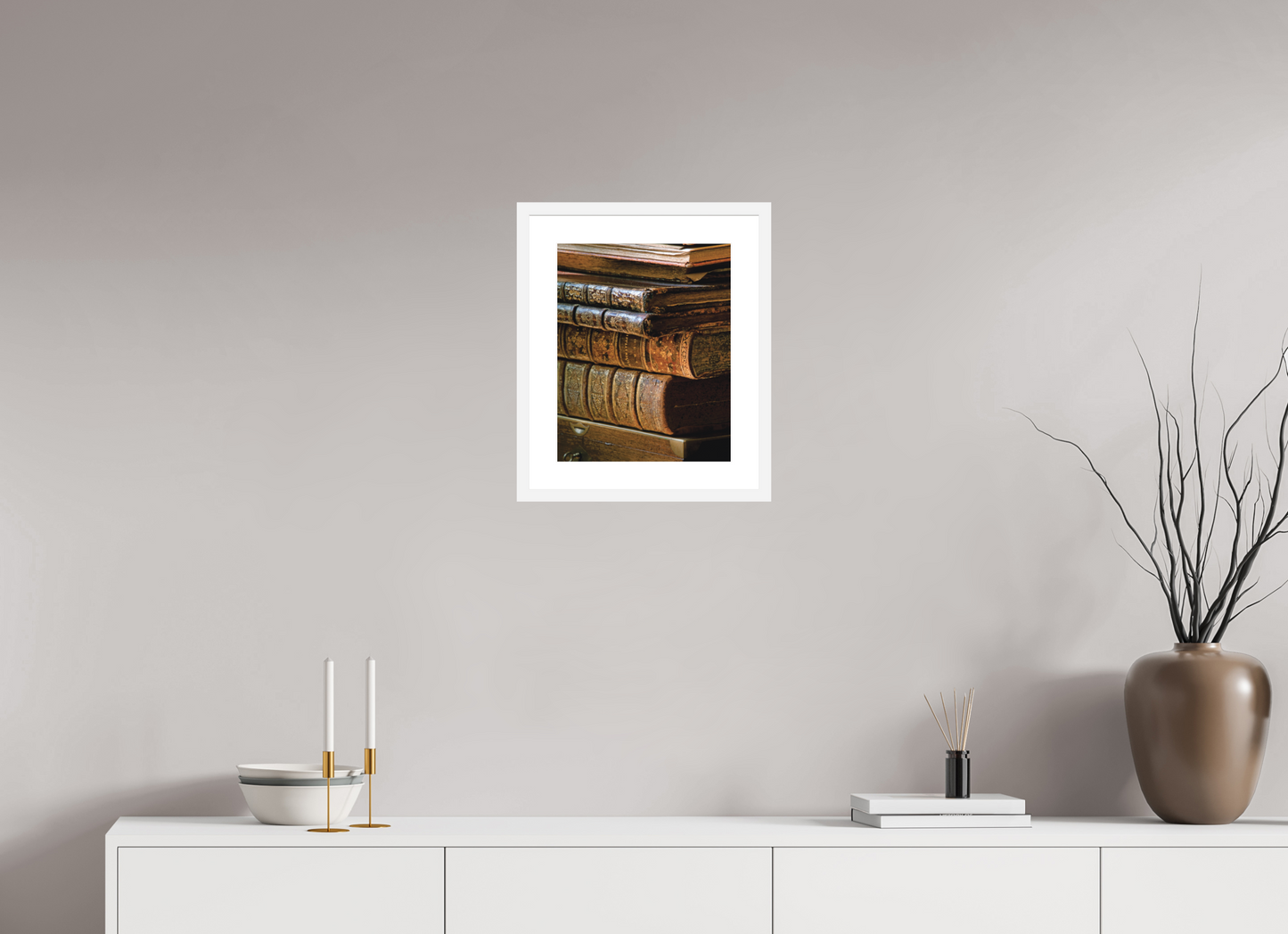 12 x 15″, Solid 0.8" White Wood Frame With 2" Natural White Passe-Partout with Museum Glass Hermés Archive