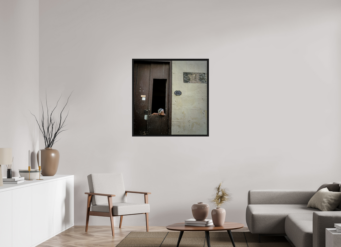 35 x 35.5″, Floater Frame Cuban Woman