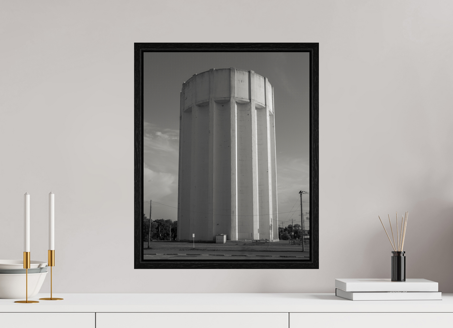 16 x 20″, Floater Frame Ribbed Water Tower Kansas