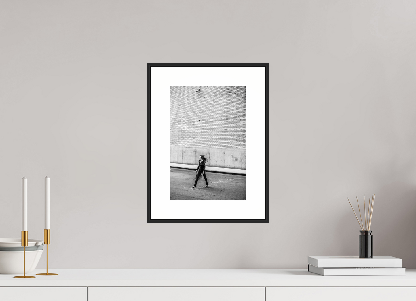 Woman Walking Across the Street