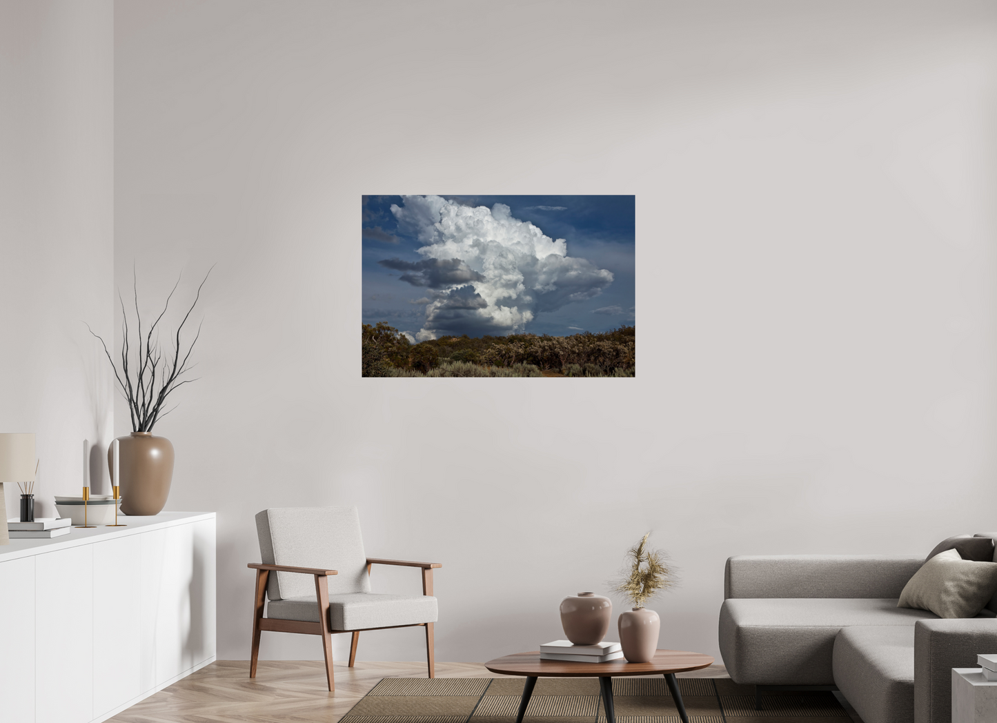 45 x 30″, Frameless Acrylic Glass Billowing Clouds