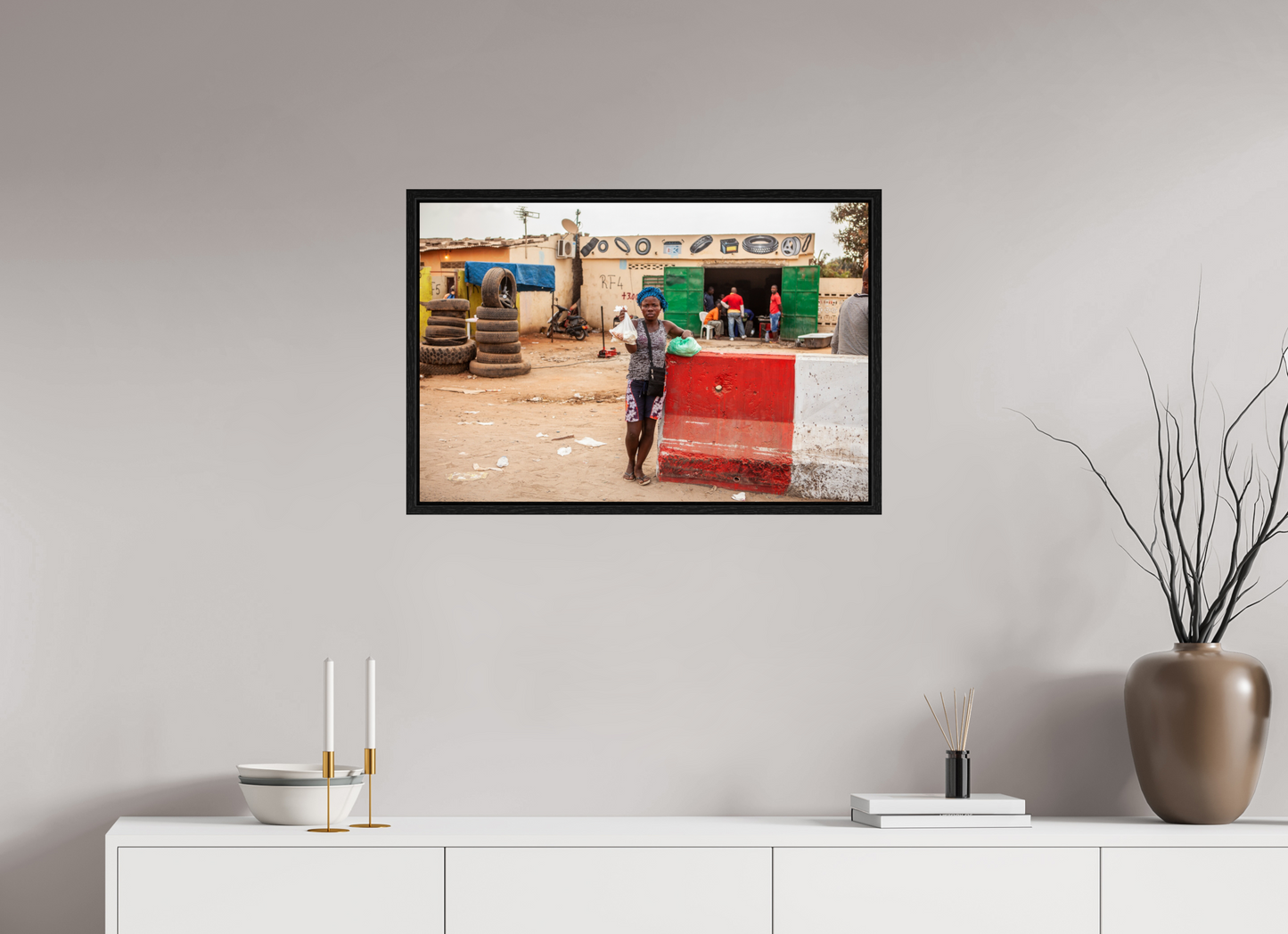 30 x 20″, Floater Frame Angolan Girl