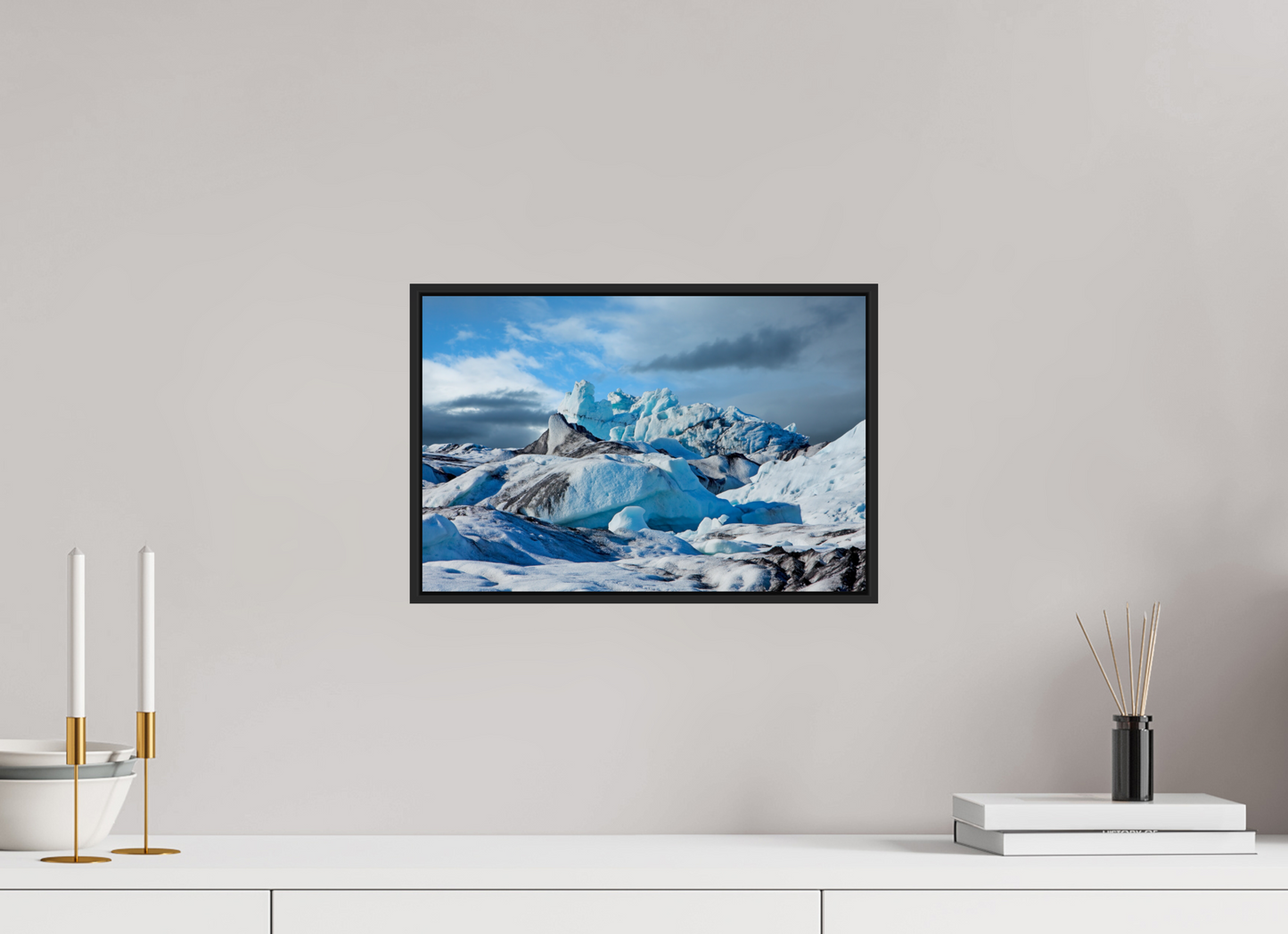 15 x 10″, Black Matte Frame, No Border Iceland Icebergs